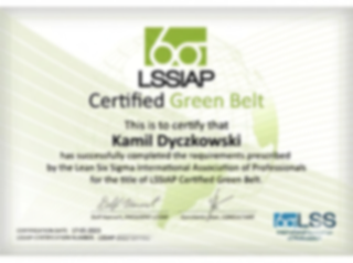 Lean Six Sigma certificate